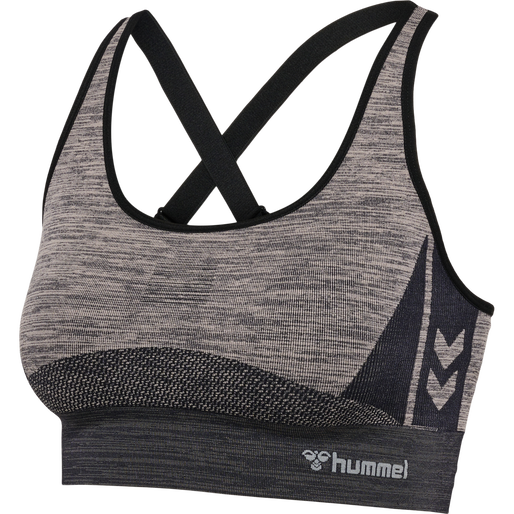hmlCLEA SEAMLESS  SPORTS TOP, CHATEAU GRAY/BLACK MELANGE, packshot