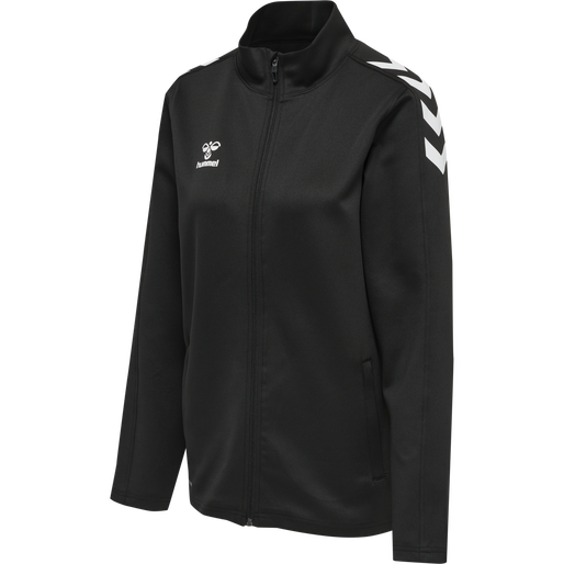 hmlCORE XK POLY ZIP SWEAT WOMAN, BLACK/BLACK, packshot