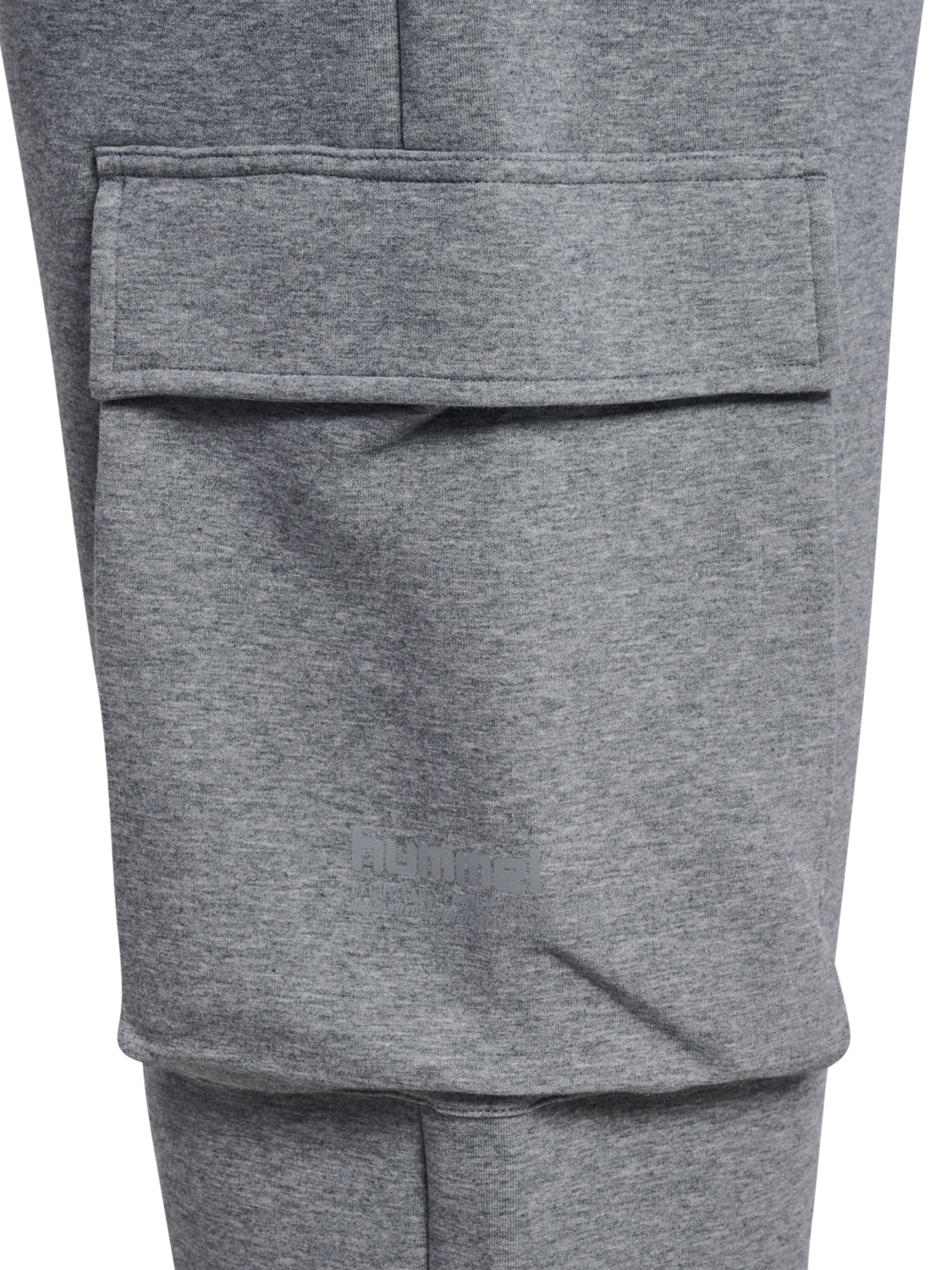hmlTECH FLEECE LOOSE CARGO PANTS, GREY MELANGE, packshot