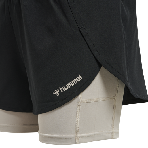 hmlMT TRACK 2 IN 1 SHORTS, BLACK, packshot