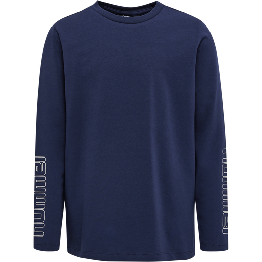 hmlCLOUD T-SHIRT L/S, BLACK IRIS, packshot