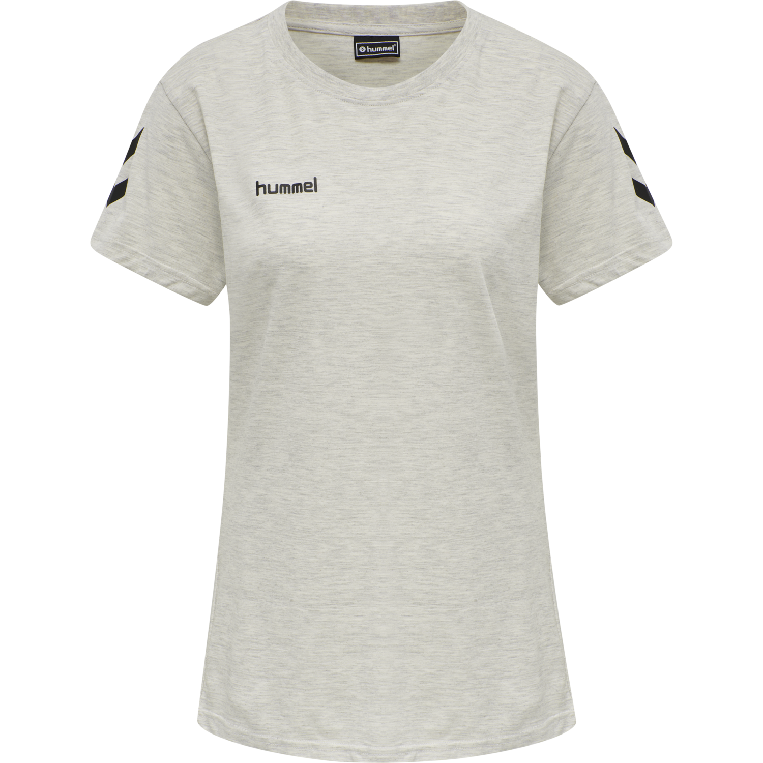 HUMMEL GO COTTON T-SHIRT WOMAN S/S, EGRET MELANGE, packshot