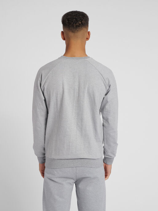 HMLGO COTTON LOGO SWEATSHIRT, GREY MELANGE, model