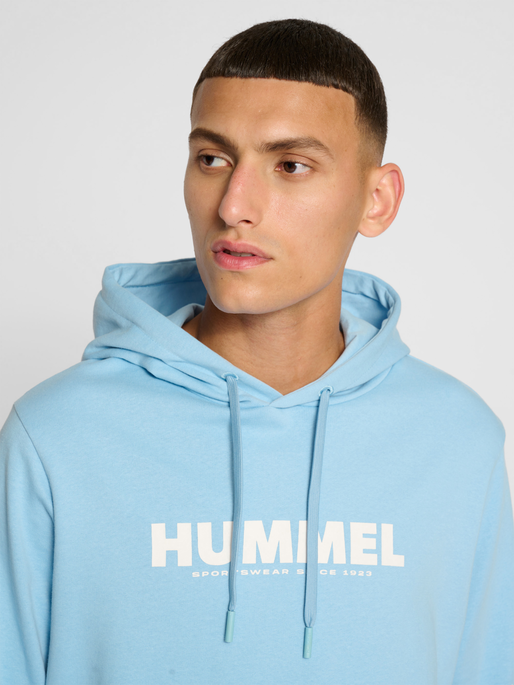 hmlLEGACY LOGO HOODIE, PLACID BLUE, model