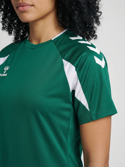 hmlCORE 2.0 JERSEY S/S WOMAN, EVERGREEN/WHITE, model