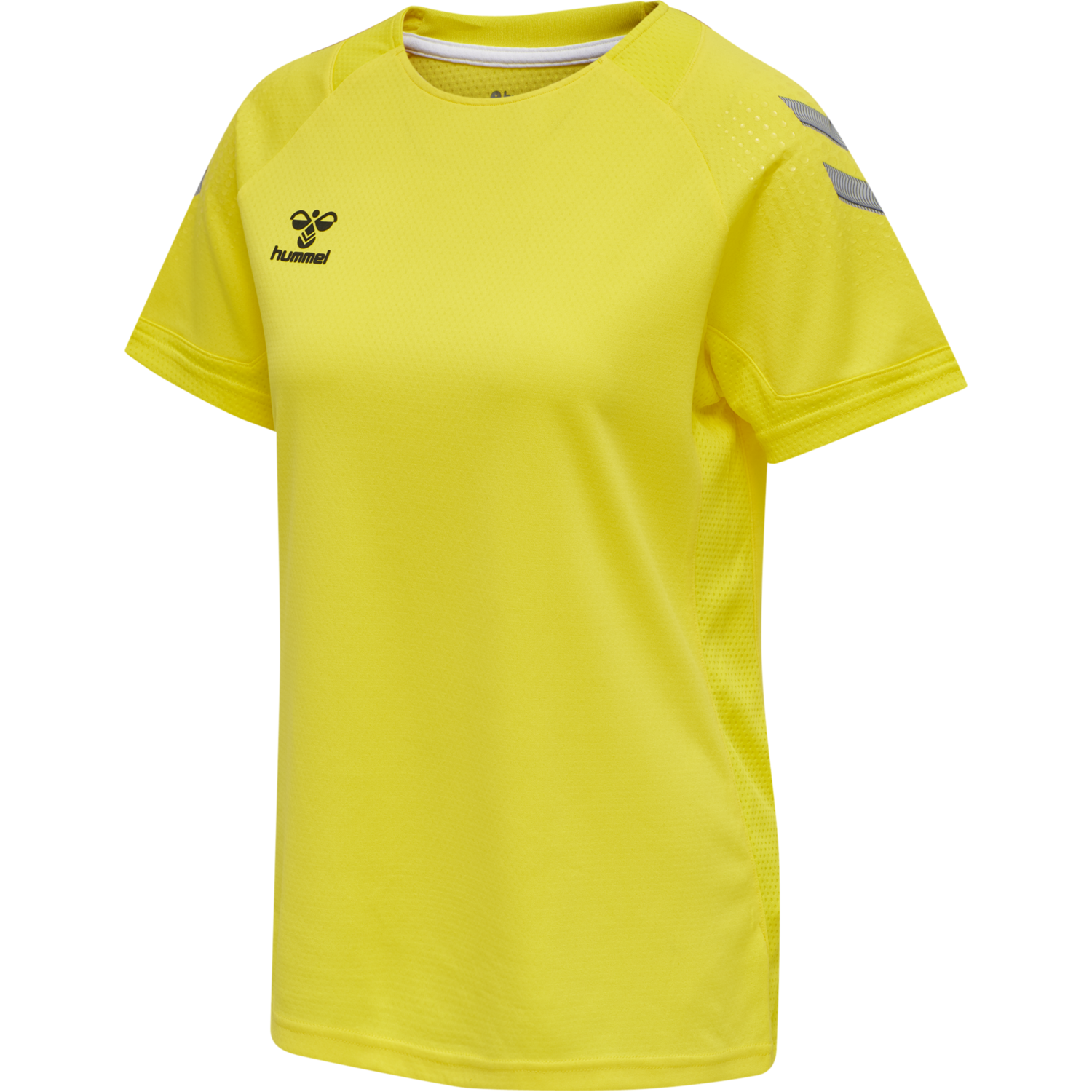 hmlLEAD WOMENS S/S POLY JERSEY, BLAZING YELLOW, packshot