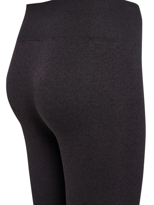 hmlYOGA SEAMLESS RIB MW TIGHTS, BLACK MELANGE hmlYOGA SEAMLESS RIB MW TIGHTS, BLACK MELANGE, packshot