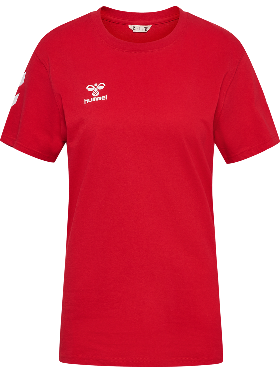 hmlGO 2.0 CHEVRON T-SHIRT S/S WOMAN, TRUE RED, packshot