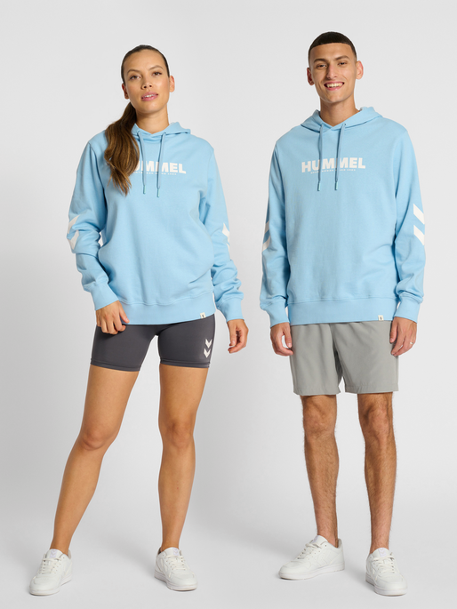 hmlLEGACY LOGO HOODIE, PLACID BLUE, model