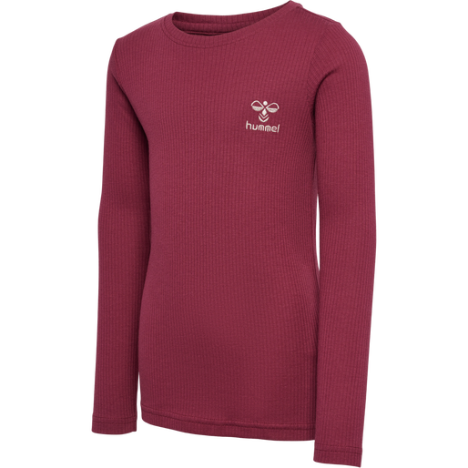 hmlREVE T-SHIRT  L/S, CORDOVAN, packshot