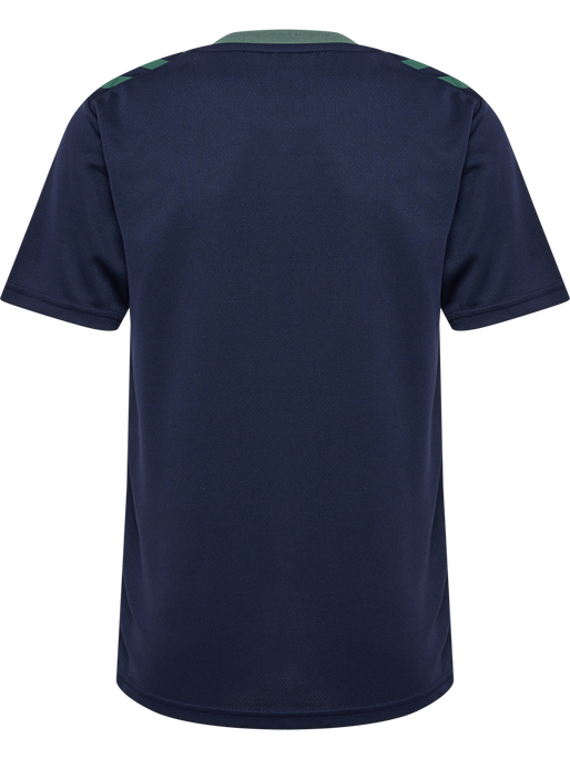 hmlSTALTIC POLY JERSEY S/S KIDS, MARINE/DUCK GREEN, packshot