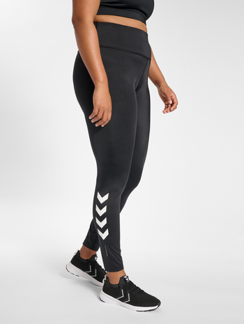 hmlTE CURVY HIGHT WAIST TIGHTS PLUS, BLACK, model