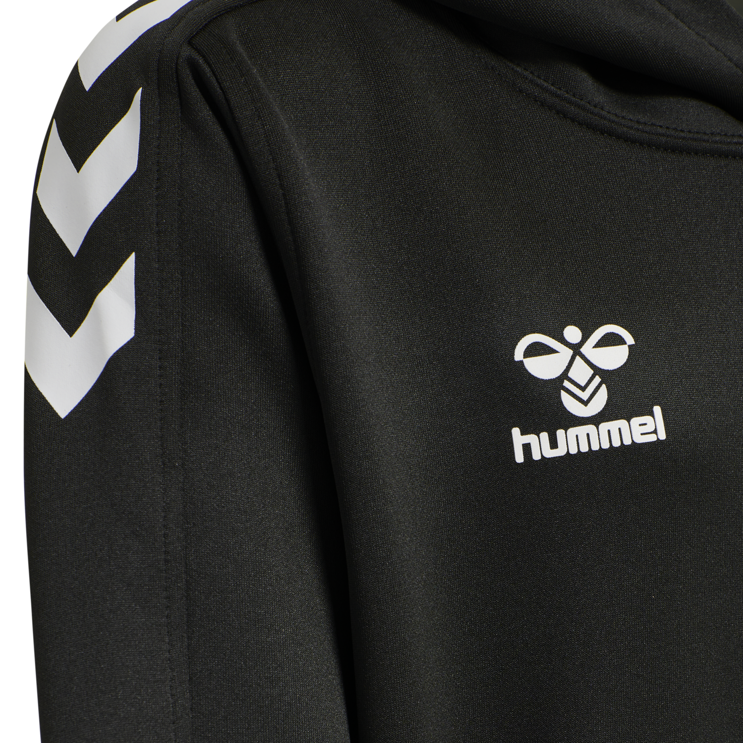 hmlCORE XK POLY KIDS SWEAT HOODIE, BLACK/BLACK, packshot