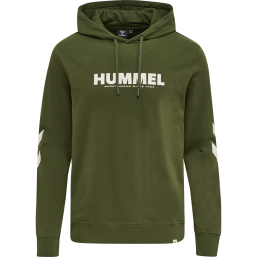 hmlLEGACY LOGO HOODIE, RIFLE GREEN, packshot