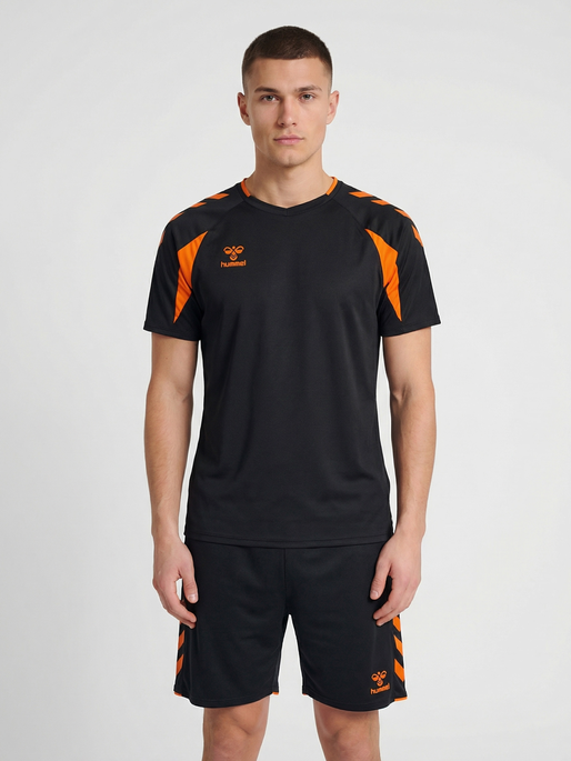 hmlCORE 2.0 JERSEY S/S, BLACK/ORANGE TIGER, model