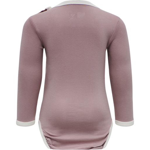 hmlFLIPPER BODY L/S 2-PACK, GREY MELANGE/WOODROSE, packshot