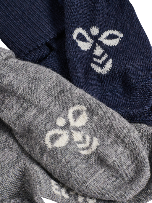 hmlMINI WOOL 2-PACK SOCKS, DRESS BLUES/GREY MELANGE hmlMINI WOOL 2-PACK SOCKS, DRESS BLUES/GREY MELANGE, packshot