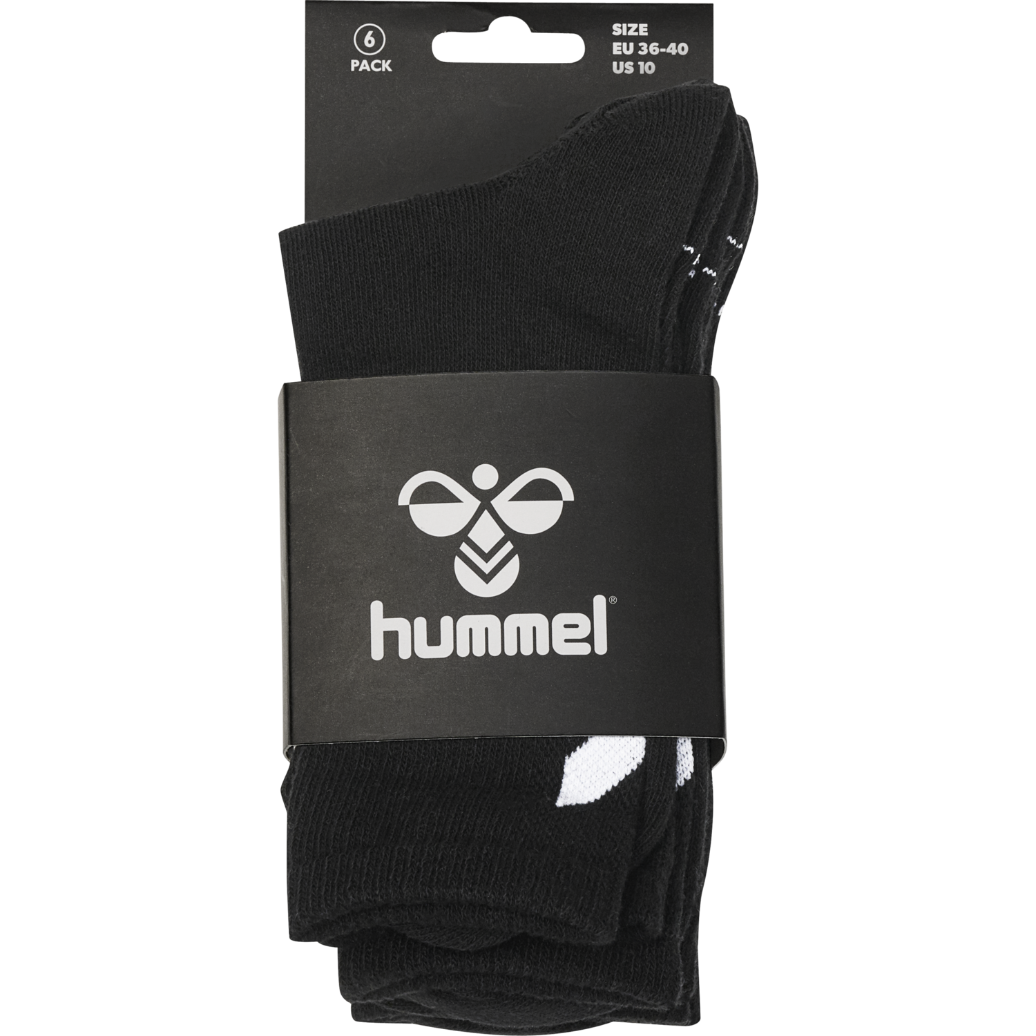 hmlCHEVRON 6-PACK SOCKS, BLACK/BLACK, packshot