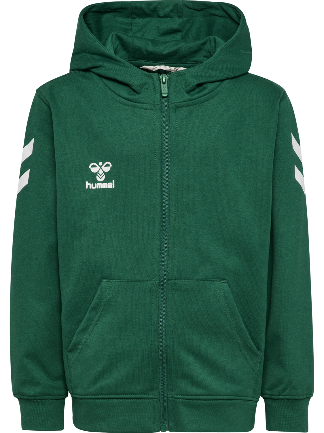hmlGO 2.0 CHEVRON ZIP HOODIE KIDS, EVERGREEN, packshot