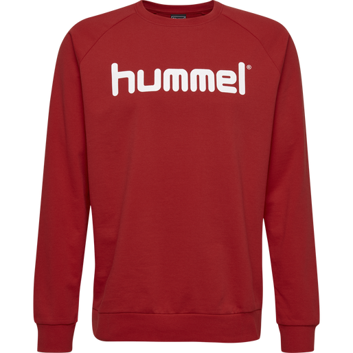 HUMMEL GO COTTON LOGO SWEATSHIRT, TRUE RED, packshot