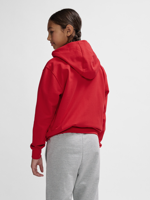 hmlGO 2.0 ZIP HOODIE KIDS, TRUE RED, model