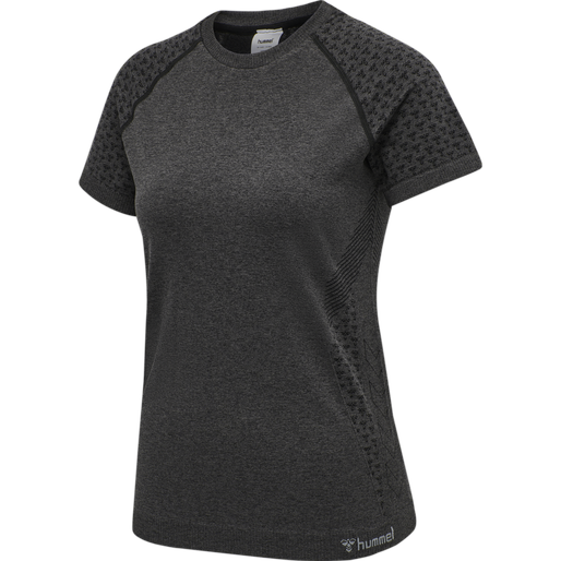 hmlCI SEAMLESS T-SHIRT, BLACK MELANGE, packshot