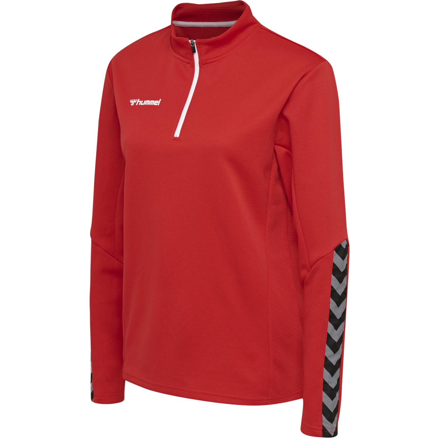 hmlAUTHENTIC HALF ZIP SWEATSHIRT WOMAN, TRUE RED, packshot