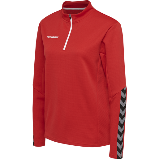 hmlAUTHENTIC HALF ZIP SWEATSHIRT WO, TRUE RED, packshot