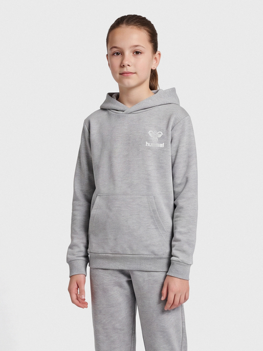 hmlPROUD HOODIE, GREY MELANGE, model