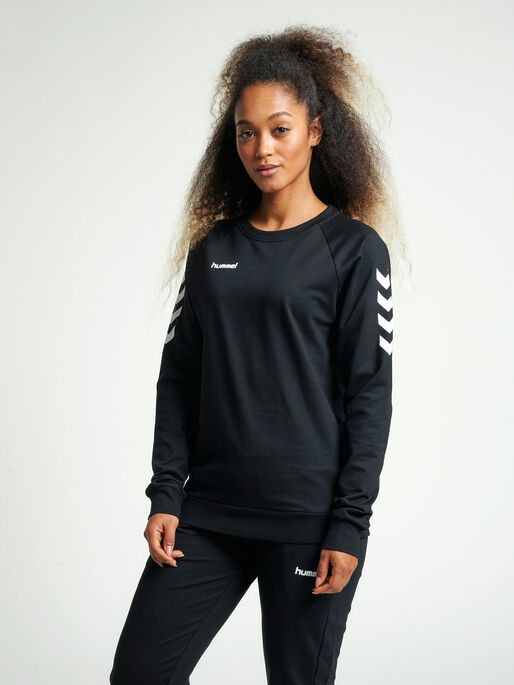 HUMMEL GO COTTON SWEATSHIRT WOMAN, BLACK, model