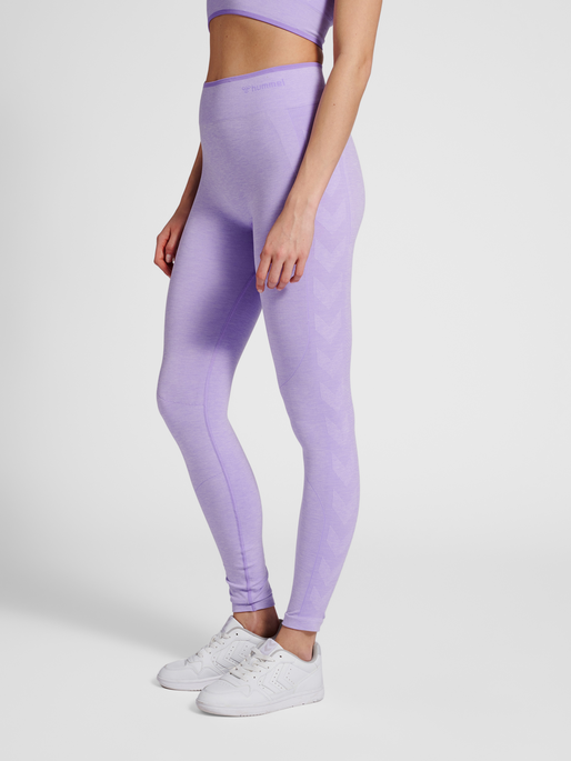 hmlMT UNA SEAMLESS MID WAIST TIGHTS, LAVENDER MELANGE, model