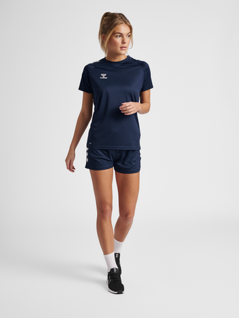 hmlCORE XK CORE POLY T-SHIRT S/S WOMAN, MARINE, model