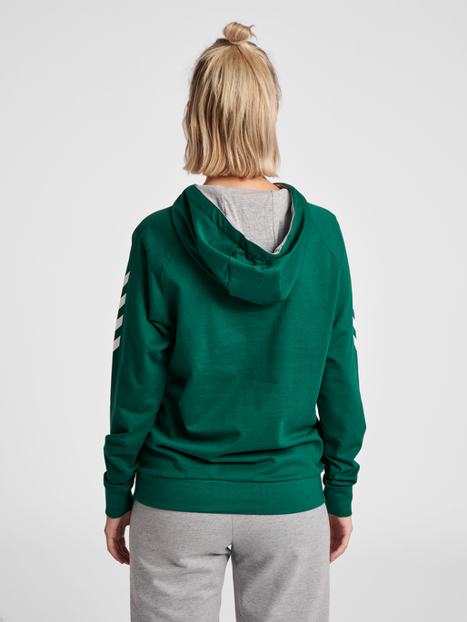 HUMMEL GO COTTON HOODIE WOMAN, EVERGREEN, model