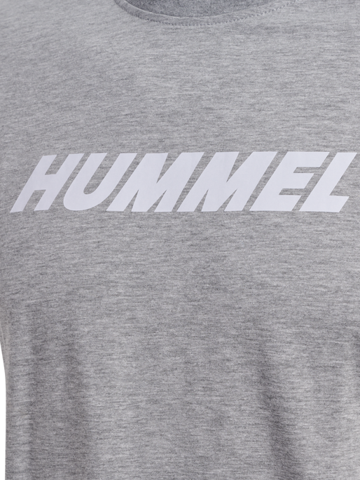 hmlELEMENTAL LOGO COTTON TEE, GREY MELANGE, packshot