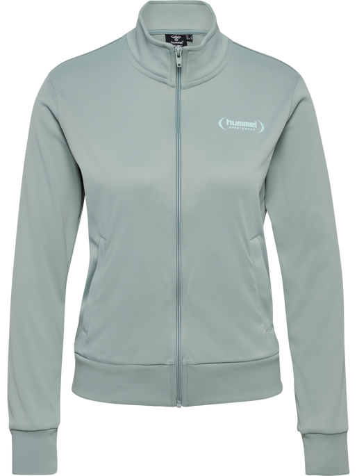 hmlPAOLA POLY  TRACKSUIT SET, CHINOIS GREEN, packshot