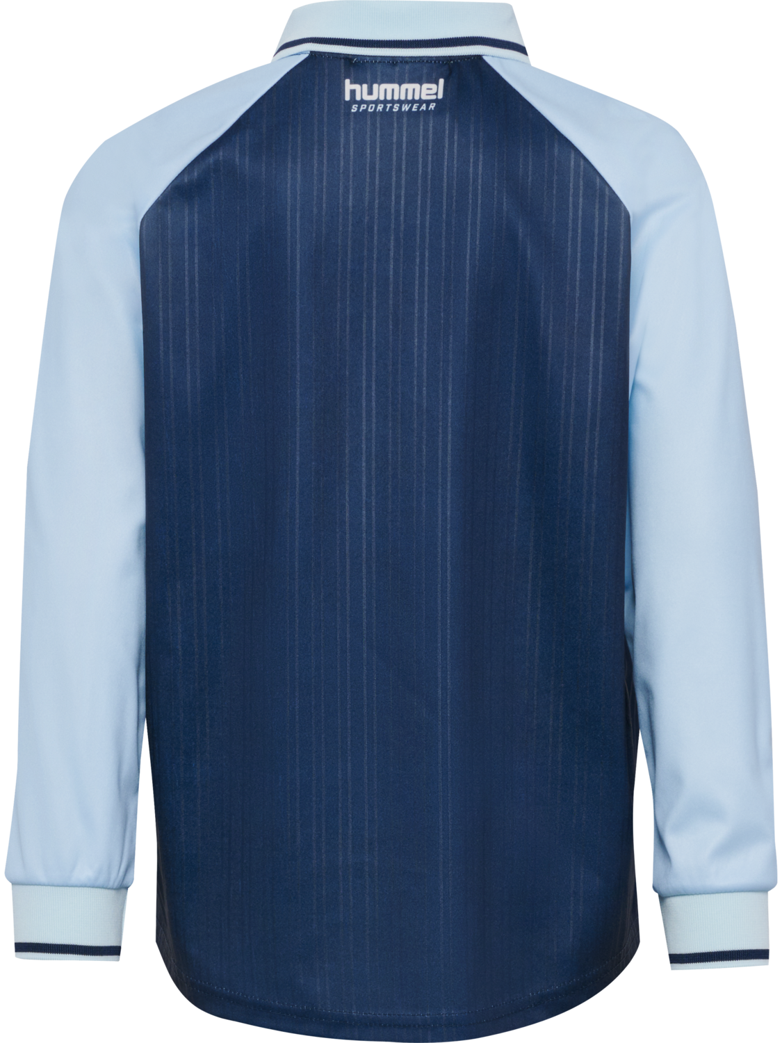 hmlJR LOOSE STRIPE SOCCER JERSEY LS, DRESS BLUES, packshot