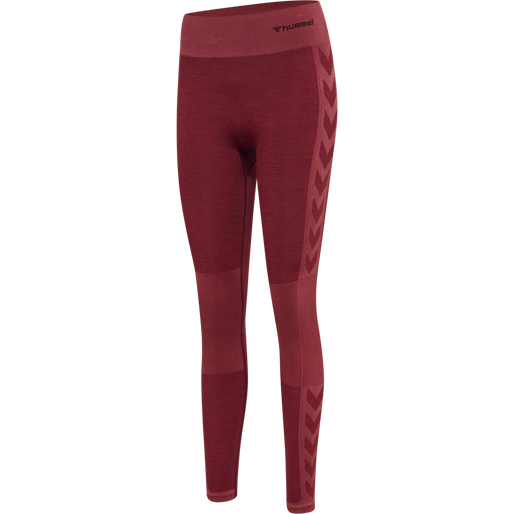 hmlCLEA SEAMLESS MID WAIST TIGHTS, CABERNET/APPLE BUTTER MELANGE hmlCLEA SEAMLESS MID WAIST TIGHTS, CABERNET/APPLE BUTTER MELANGE, packshot