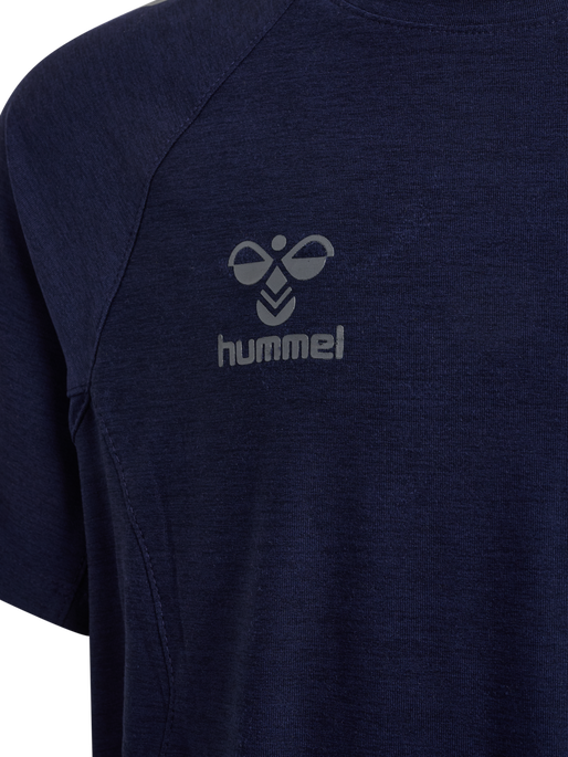 hmlCIMA 2.0 JERSEY S/S KIDS, MARINE MELANGE, packshot