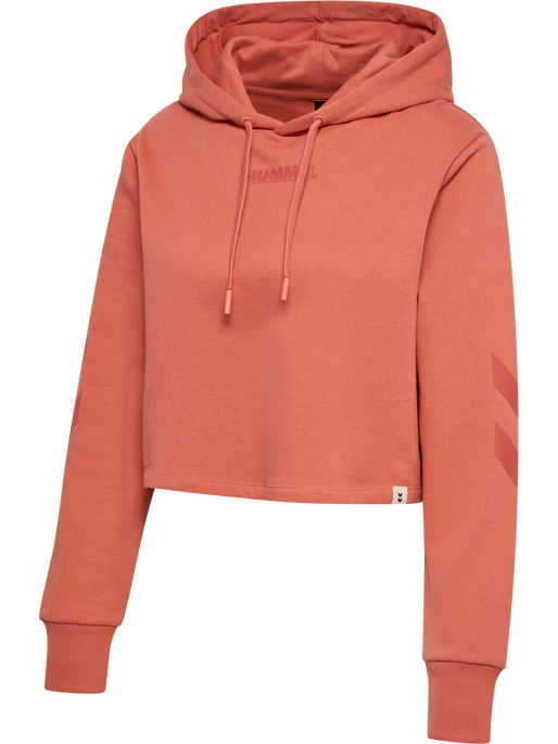 hmlLEGACY WOMAN CROPPED HOODIE, APRICOT BRANDY hmlLEGACY WOMAN CROPPED HOODIE, APRICOT BRANDY, packshot