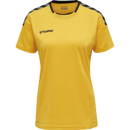 hmlAUTHENTIC POLY JERSEY WOMAN S/S, SPORTS YELLOW, packshot