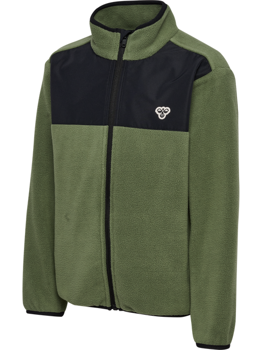 hmlJR FLEECE ZIP JACKET, OLIVINE hmlJR FLEECE ZIP JACKET, OLIVINE, packshot