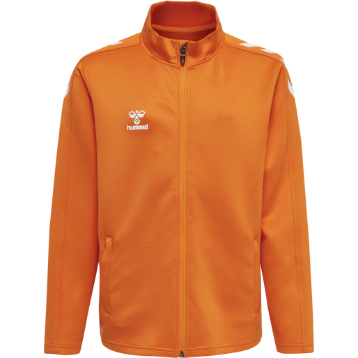 hmlCORE XK POLY ZIP SWEAT KIDS, ORANGE TIGER hmlCORE XK POLY ZIP SWEAT KIDS, ORANGE TIGER, packshot