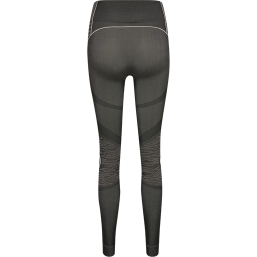 hmlMT MILA SEAMLESS MID WAIST TIGHT, BLACK/CHATEAU GREY, packshot