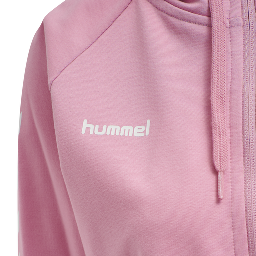 HUMMEL GO COTTON ZIP HOODIE WOMAN, COTTON CANDY, packshot