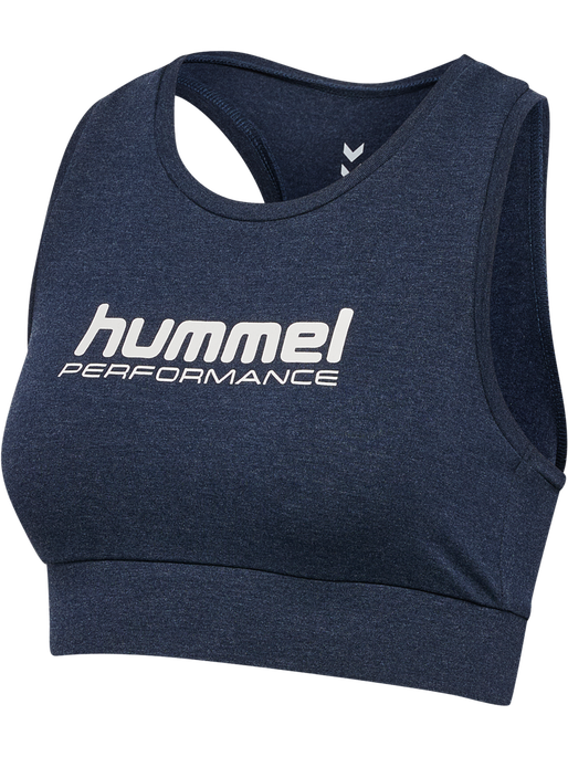 hmlPULSE LOGO LIGHT SUPPORT BRA, DRESS BLUE MELANGE, packshot
