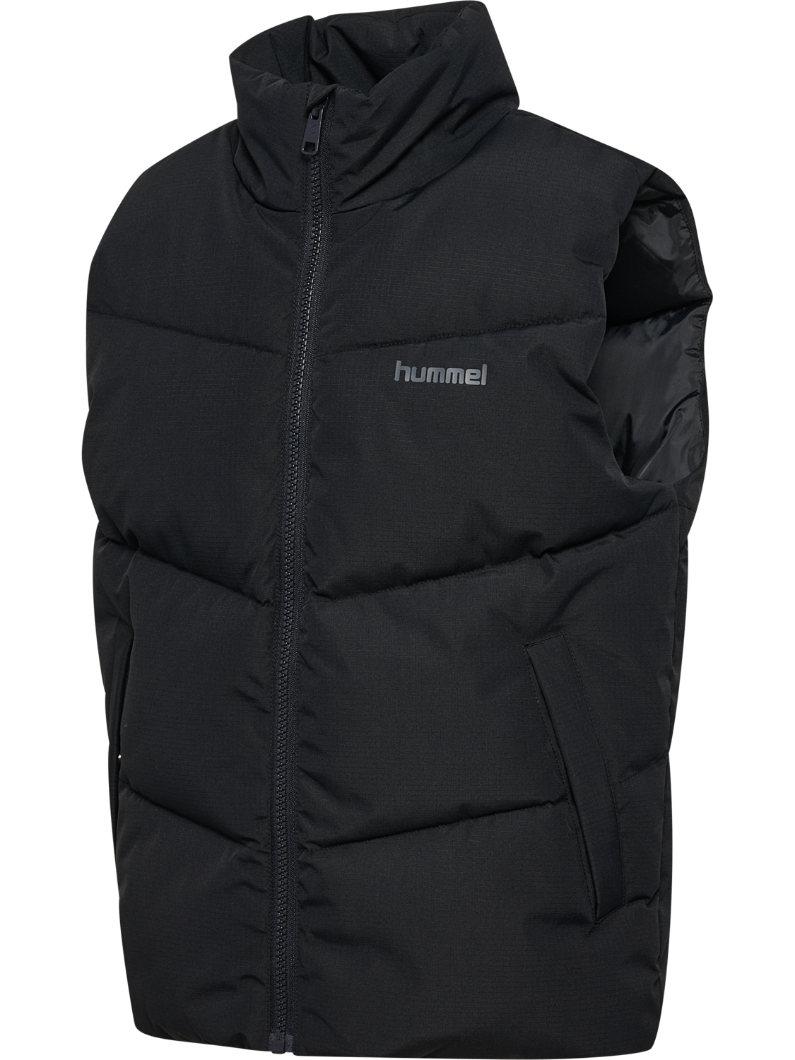 hmlJR PUFFER VEST, BLACK, packshot