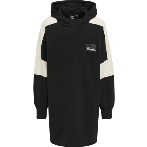 hmlMARLEE HOODIE DRESS, BLACK hmlMARLEE HOODIE DRESS, BLACK, packshot