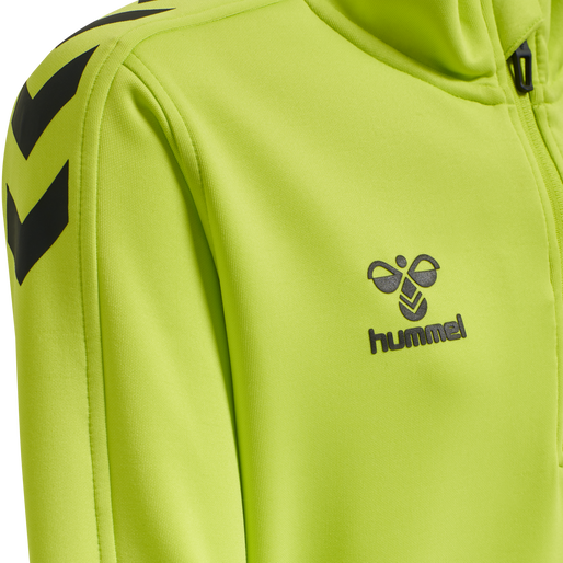 hmlCORE XK HALF ZIP POLY SWEAT KIDS, LIME POPSICLE, packshot