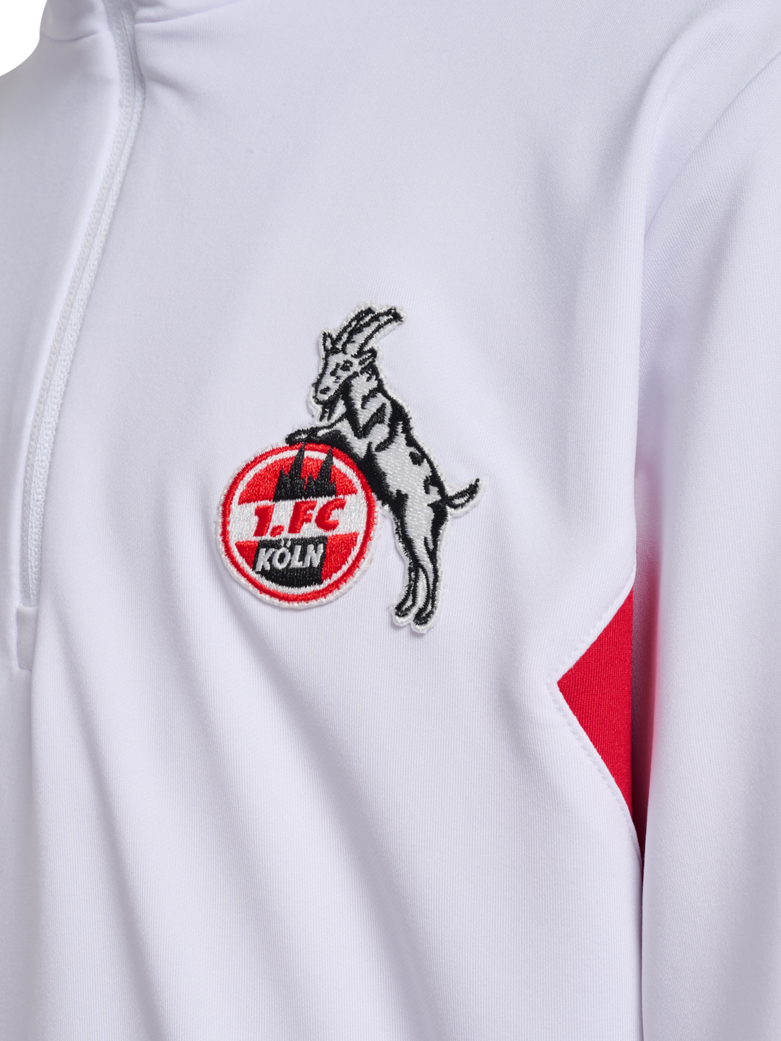 1FCK 23/24 WARM UP HALF ZIP KIDS, WHITE/TRUE RED, packshot