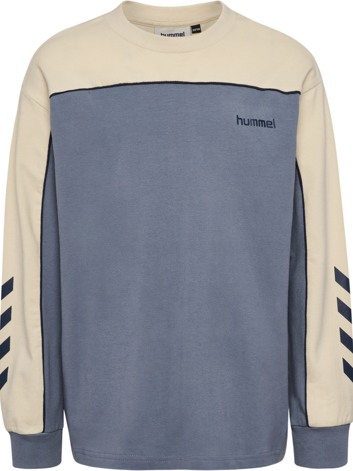 hmlJR LOOSE PIPING T-SHIRT L/S, FLINT STONE, packshot